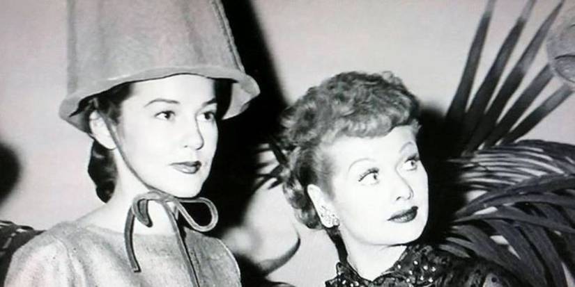 Georgia Holt walking and Lucille Ball looking surprised on I Love Lucy.