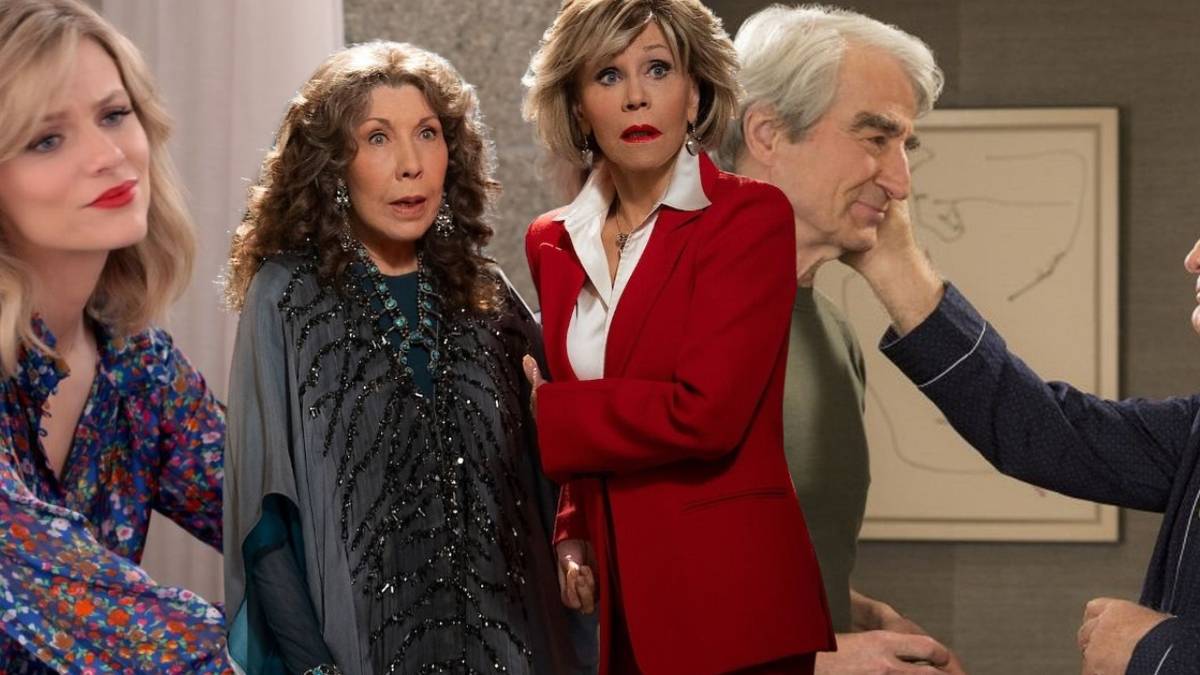 A collage of three images from Grace and Frankie representing the ending - created by Tom Russell