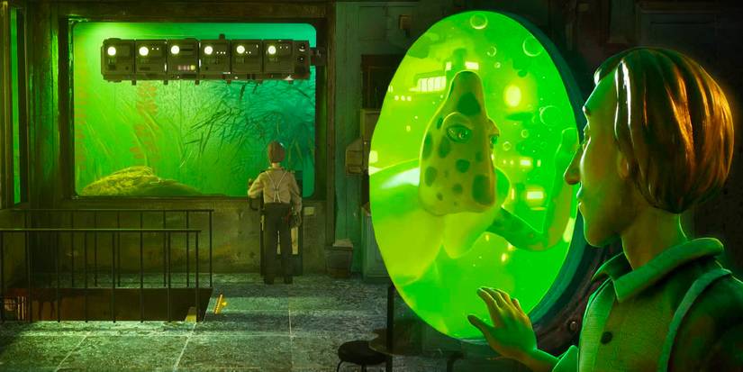 Harold feeds the fish in Harold Halibut