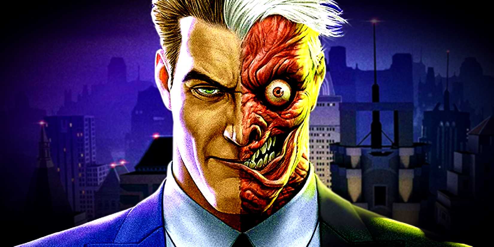 Harvey Dent a.k.a. Two-Face Stares At The Camera in DC Comics