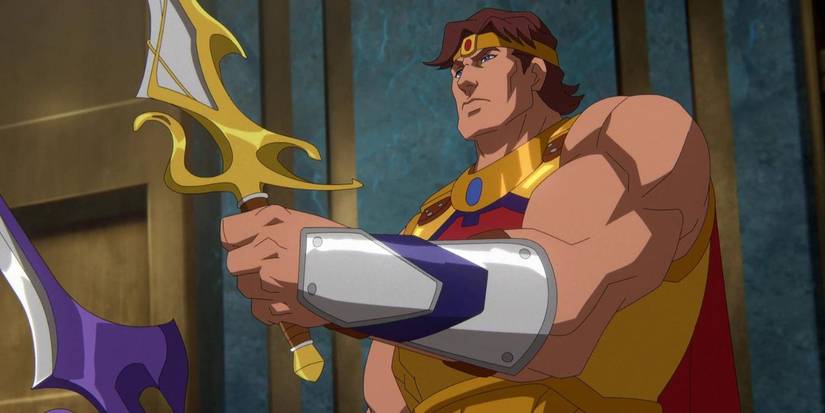 He-Ro holds two weapons in Masters of the Universe - Revelation and Revolution