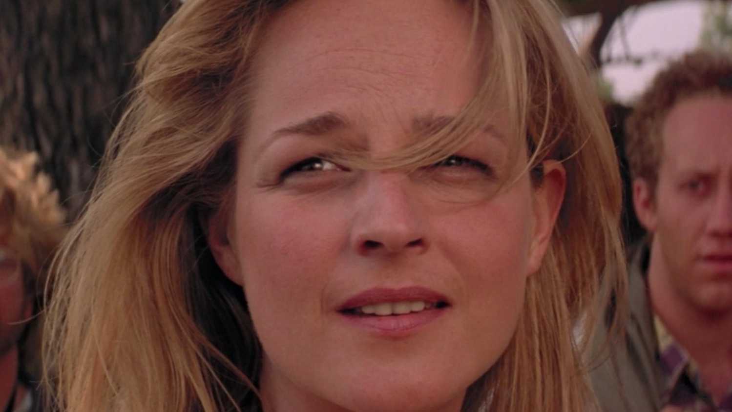 A close-up shows Jo's face looking worried in Twister.
