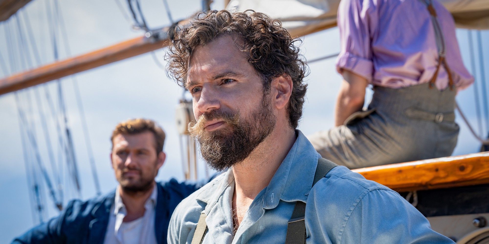 Henry Cavill As Gus March-Phillipps on a sailing boat in The Ministry Of Ungentlemanly Warfare