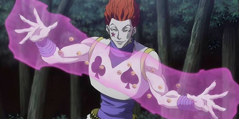 Hisoka uses Bungee Gum to deflect Gotoh's coins and fire them back during their fight in Hunter x Hunter.