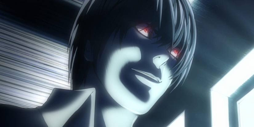 Light Yagami with a menacing expression in Death Note