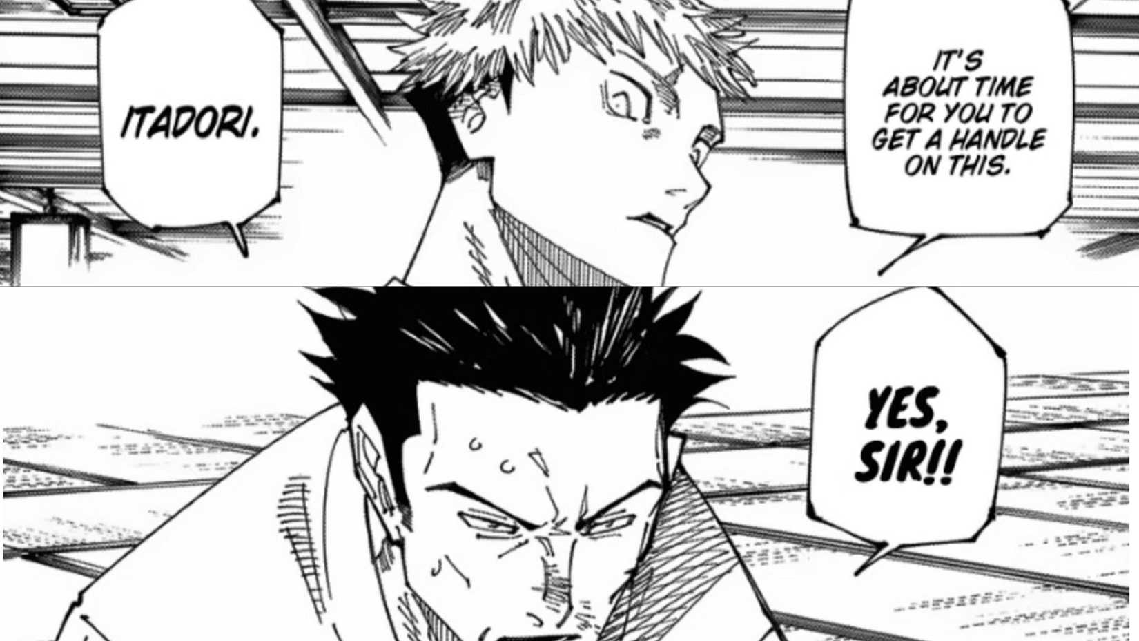 Jujutsu Kaisen, 222-й том - Панель с обменом телами между Кусакабе и Юи