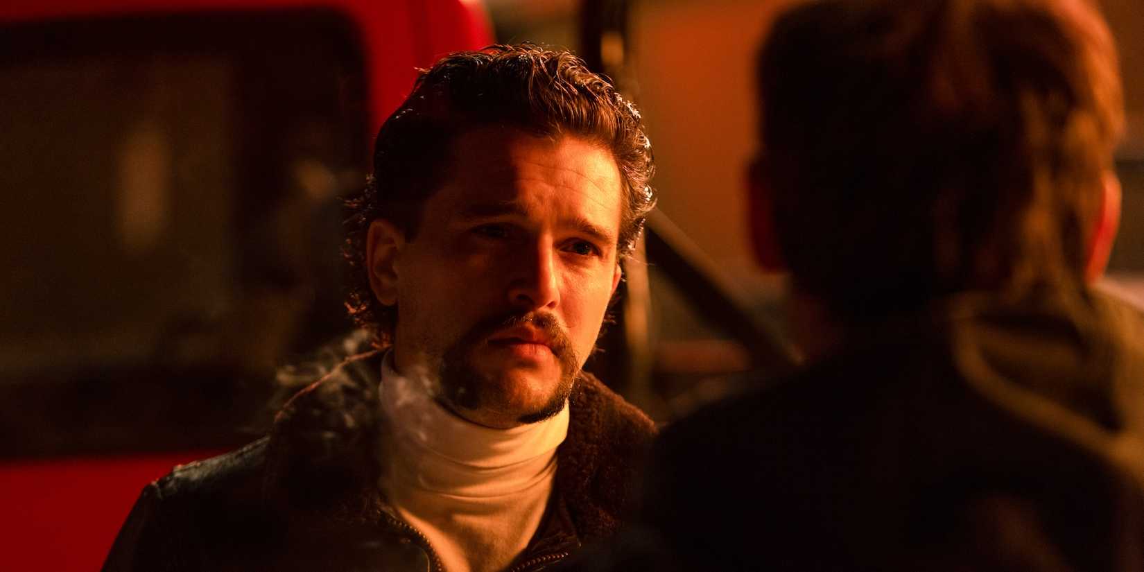 Kit Harington addresses someone in Blood for Dust movie still