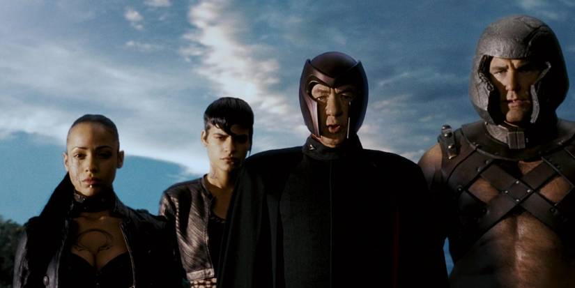 Dania Ramirez as Callisto, Psylocke, Ian McKellen as Magneto, and Vinnie Jones as Juggernaut in X-Men: The Last Stand (2006)