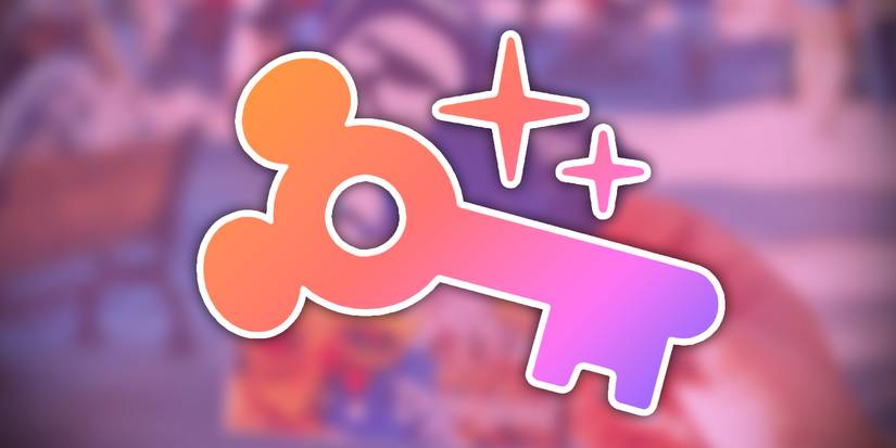 Розовый символ Magic Key Pass на розовом фоне