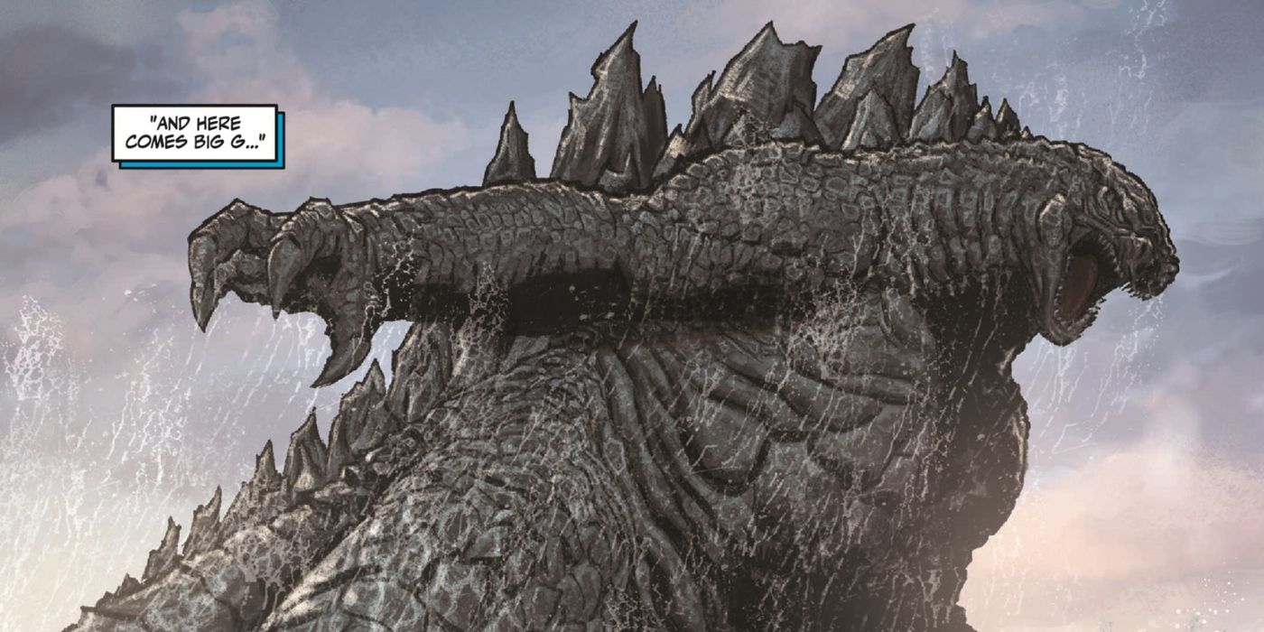 Godzilla emerging from the ocean in search of Scylla.