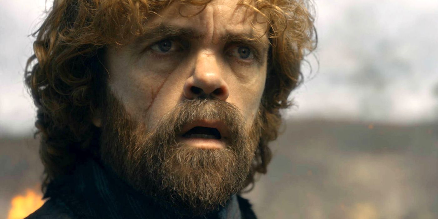 Peter Dinklage as Tyrion looking shocked in Game of Thrones season 8 episode 5