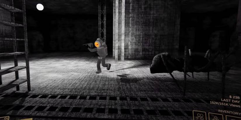 A player running from Spider from Content Warning.