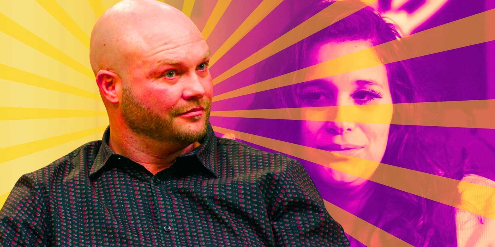 John McManus for 90 day the single life with Megan's picture in the background