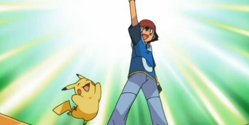 Ash and Pikachu after clearing the Battle Frontier