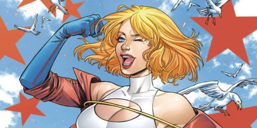 Power Girl #2 variant cover, featuring Paige winking and flexing.