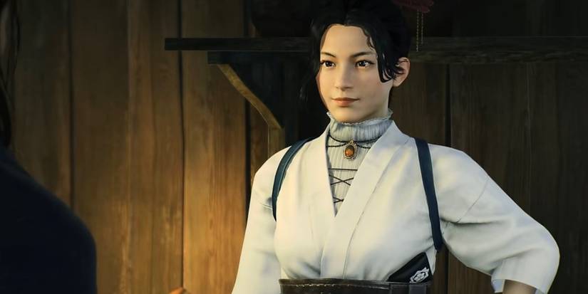 A still of Sana Chiba wearing white in Rise of the Ronin