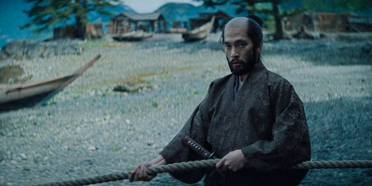 Buntaro pulling a rope in Shogun season 1 ep 10 (FINALE)