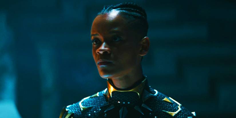 Shuri as the Black Panther in Black Panther Wakanda Forever