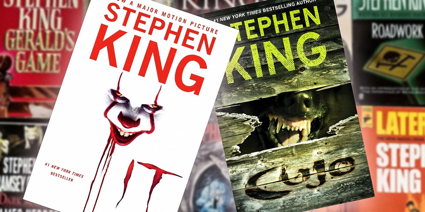 A custom image of Stephen King's IT and Cujo covers