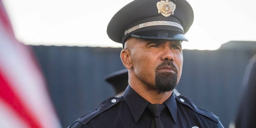 Shemar Moore as Hondo looks on while wearing his dress uniform in SWAT