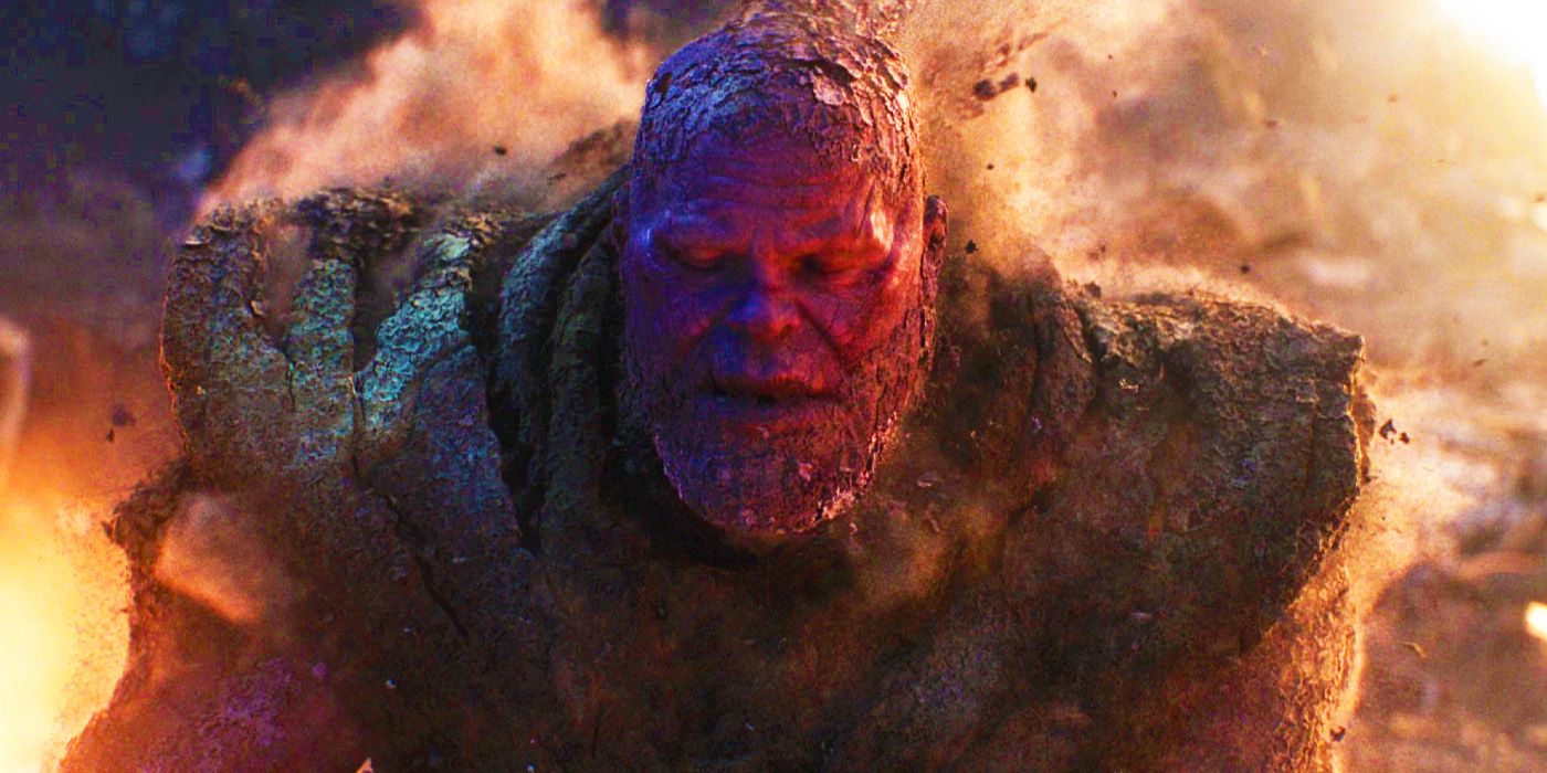 Thanos being dusted in Avengers Endgame