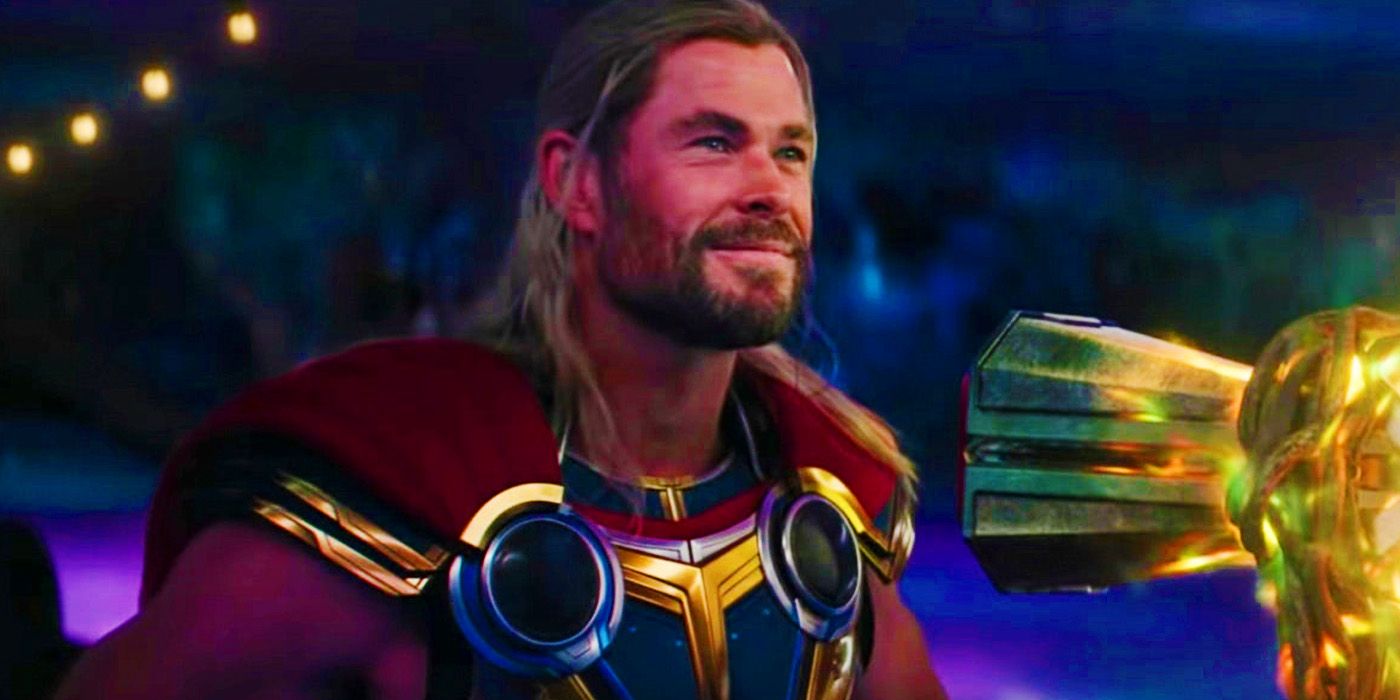 Thor using the Bifrost in Thor Love and Thunder