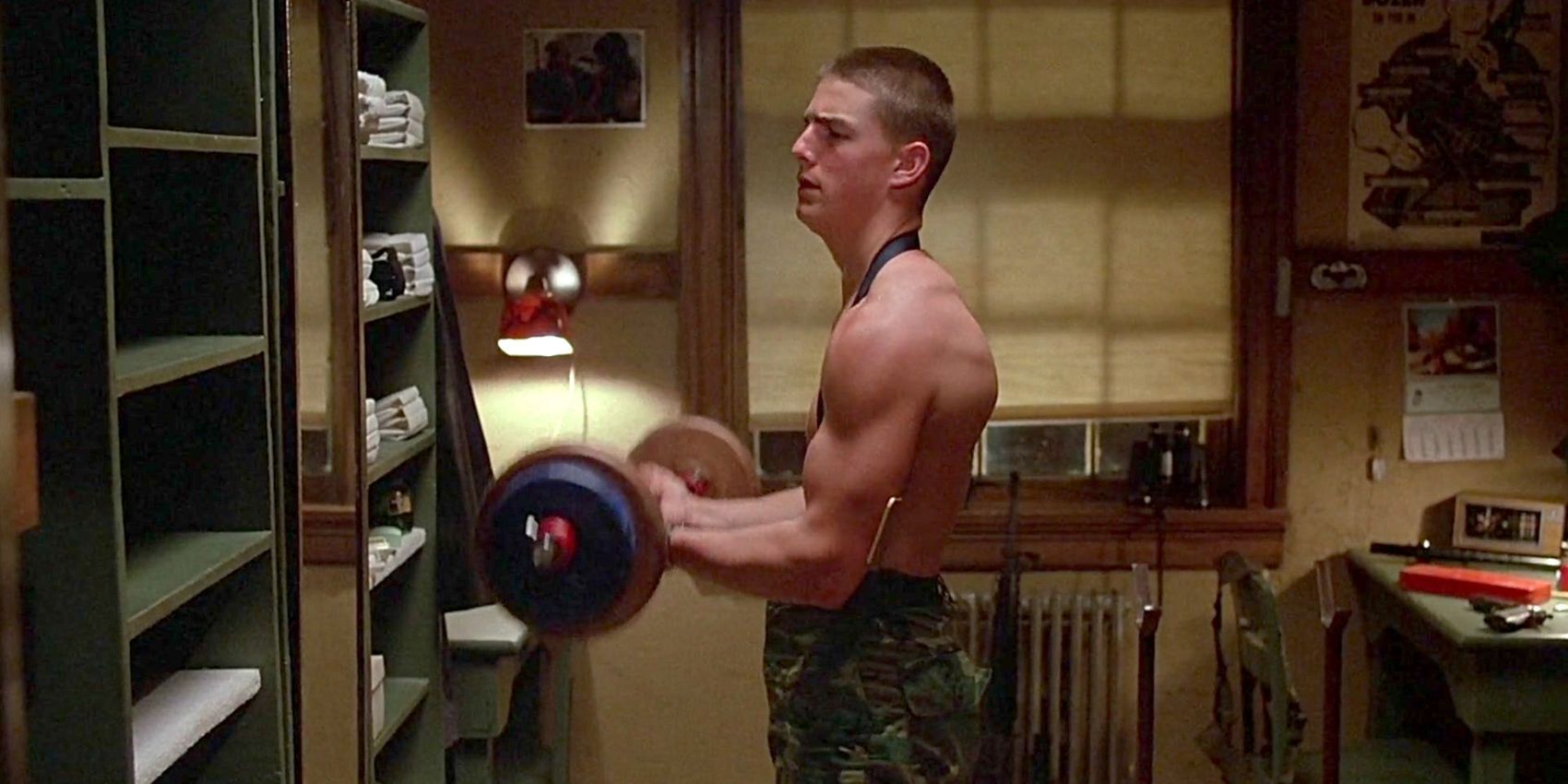 Tom Cruise working out in Taps