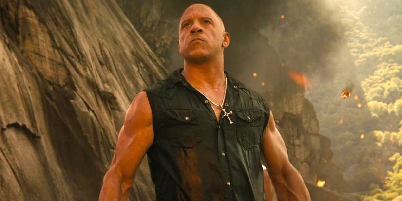 Vin Diesel as Dom looking up heroically in Fast X