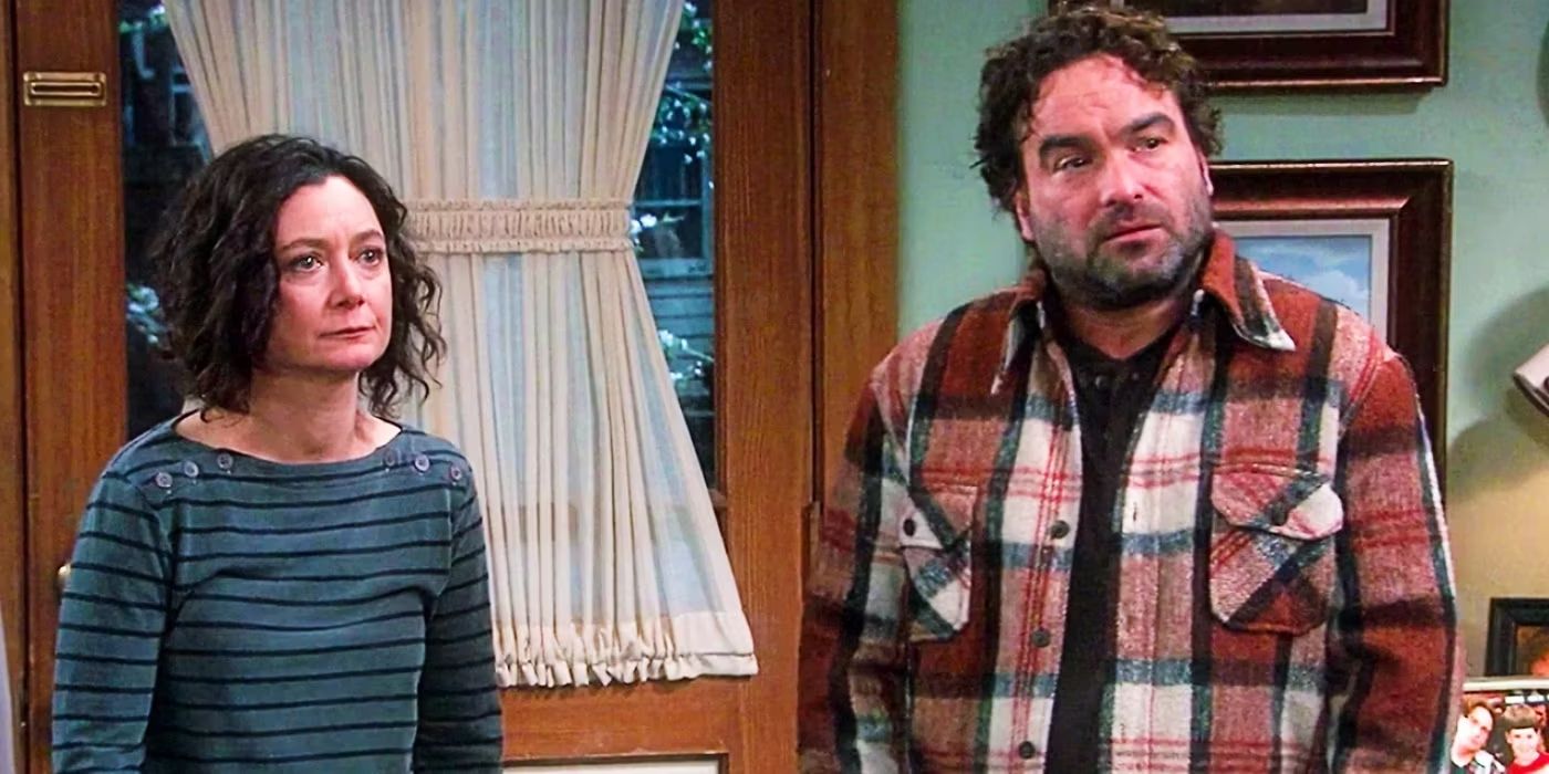 Johnny Galecki as David and Sara Gilbert as Darlene in The Conners