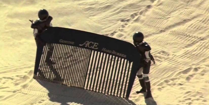 The "comb through the desert" sight gag from Spaceballs