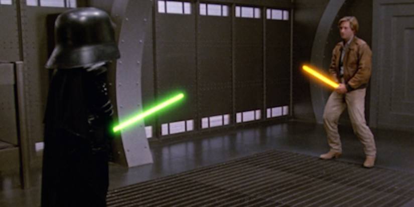 Lone Star preparing to fight Dark Helmet in Spaceballs