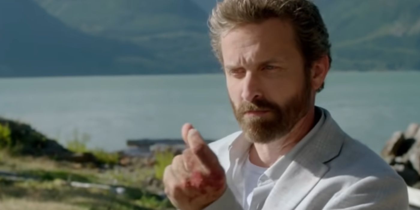 Rob Benedict as God snapping his fingers in the Supernatural episode 