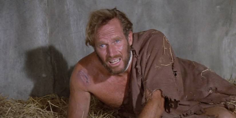 Charlton Heston as George Taylor in prison in Planet of the Apes (1968)