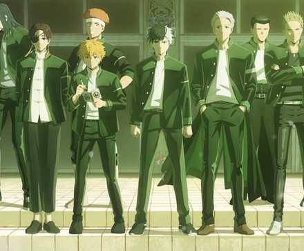 Персонажи из аниме Wind Breaker стоят на ступенях