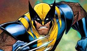 Wolverine in a yellow and blue costume in Marvel Comics