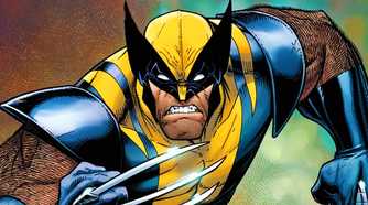 Wolverine in a yellow and blue costume in Marvel Comics