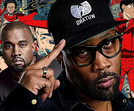 RZA и Кенни из Wu-Tang Clan перед изображением из Akira