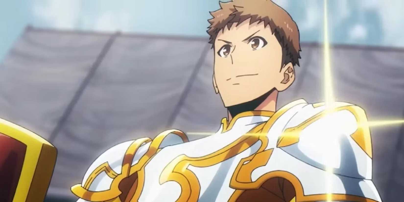 Yoo Jinho de Solo Leveling em armadura branca e dourada