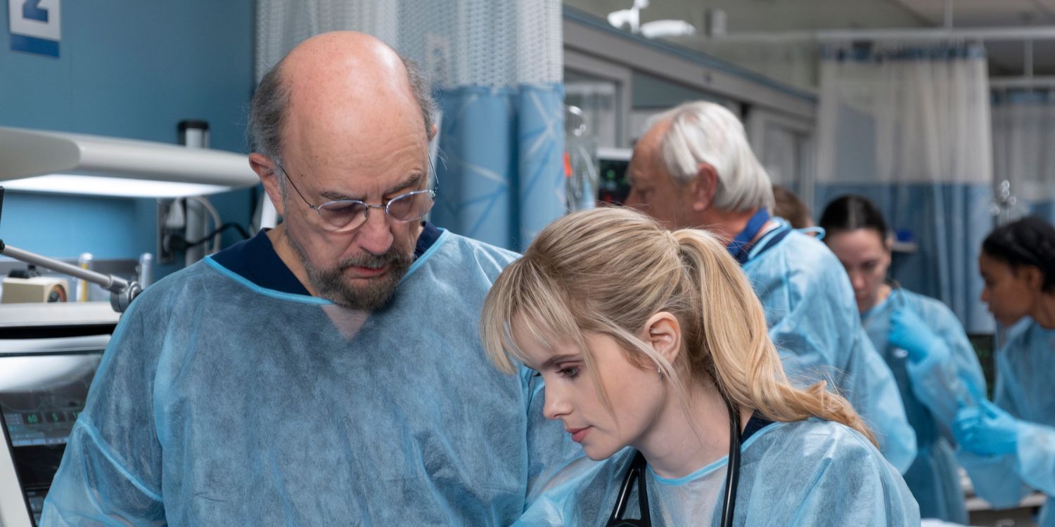 The Good Doctor Glassman and Charlie are wearing surgical scrubs and working together on a patient