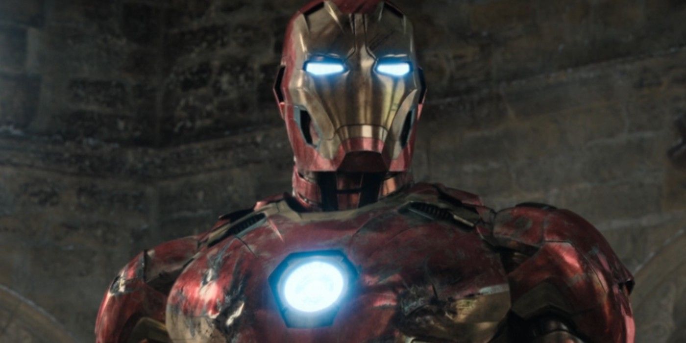 A close up of Iron Man's suit in Avengers Age of Ultron