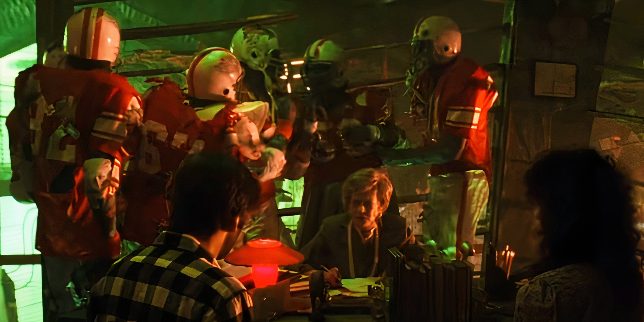 Adam, Barbara, Juno, and the Dead Football Team in Beetlejuice