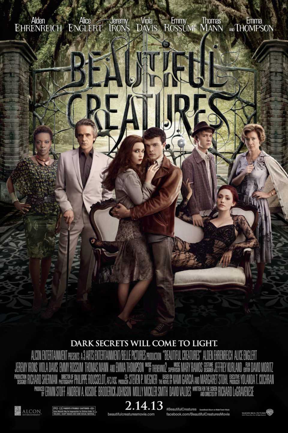 Beautiful Creatures - Poster - Alden Ehrenreich, Alice Englert, Jeremy Irons , Viola Davis, Emmy Rossum , Thomas Mann & Emma Thompson
