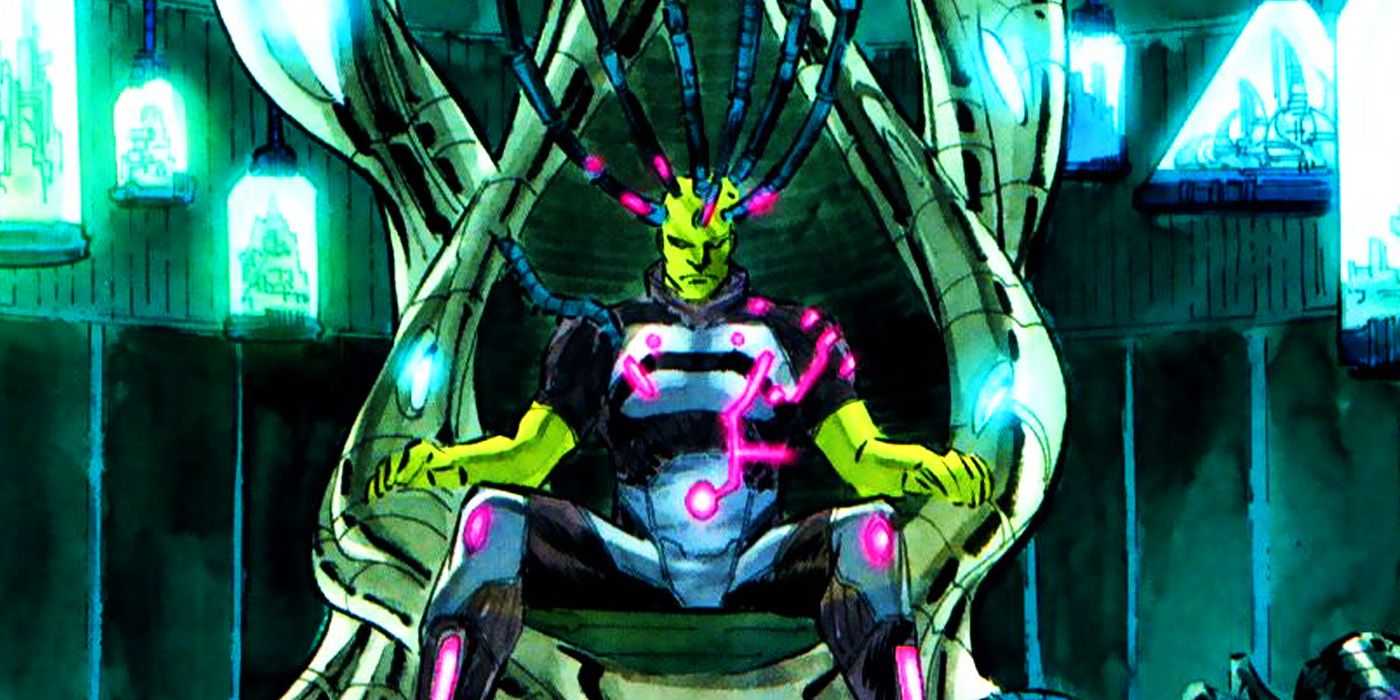 Brainiac sat down and plugged in in DC Comics