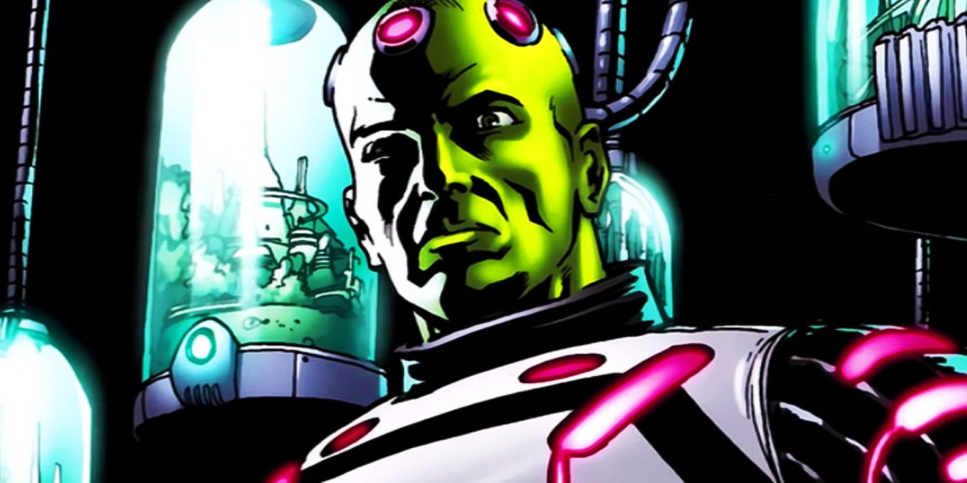 Brainiac with his shrunken cities in DC Comics