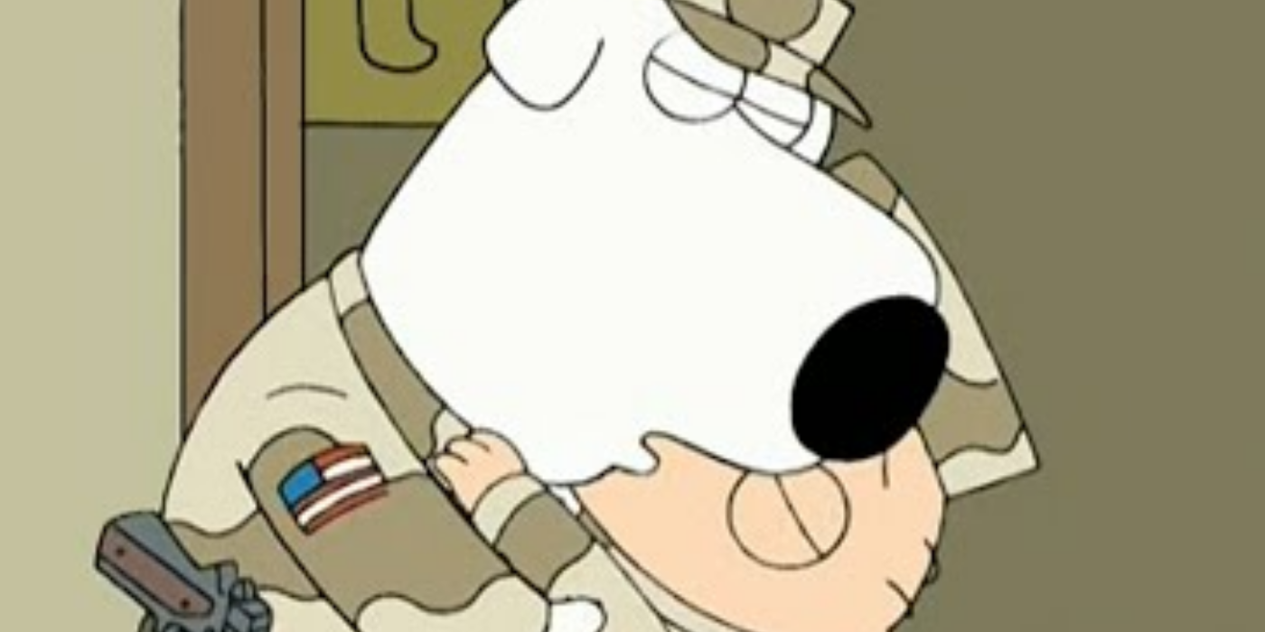 Brian kissing Stewie Family Guy iraq