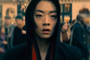 Closeup of Akira (Rina Sawayama) in John Wick: Chapter 4's post-credits scene
