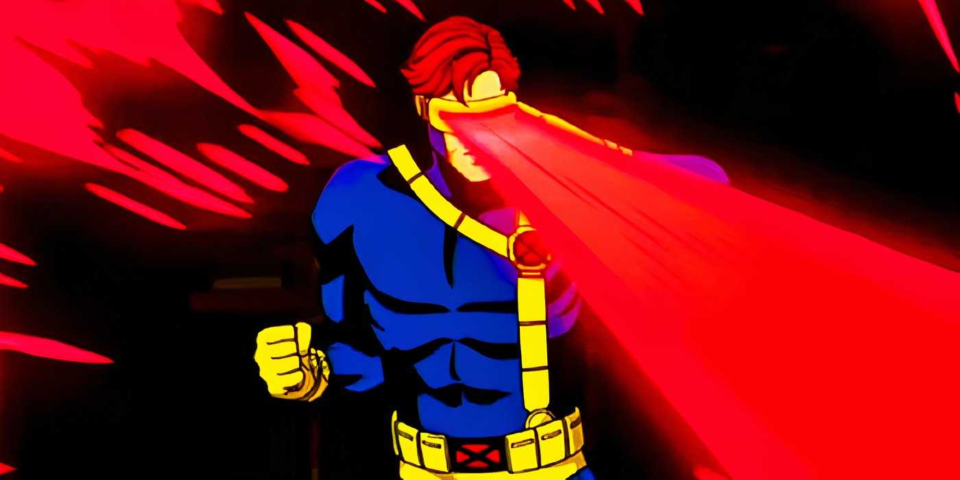 The X-Men leader, Scott Summers, aka Cyclops, uses his laser powers to full effect while in battle in X-Men '97