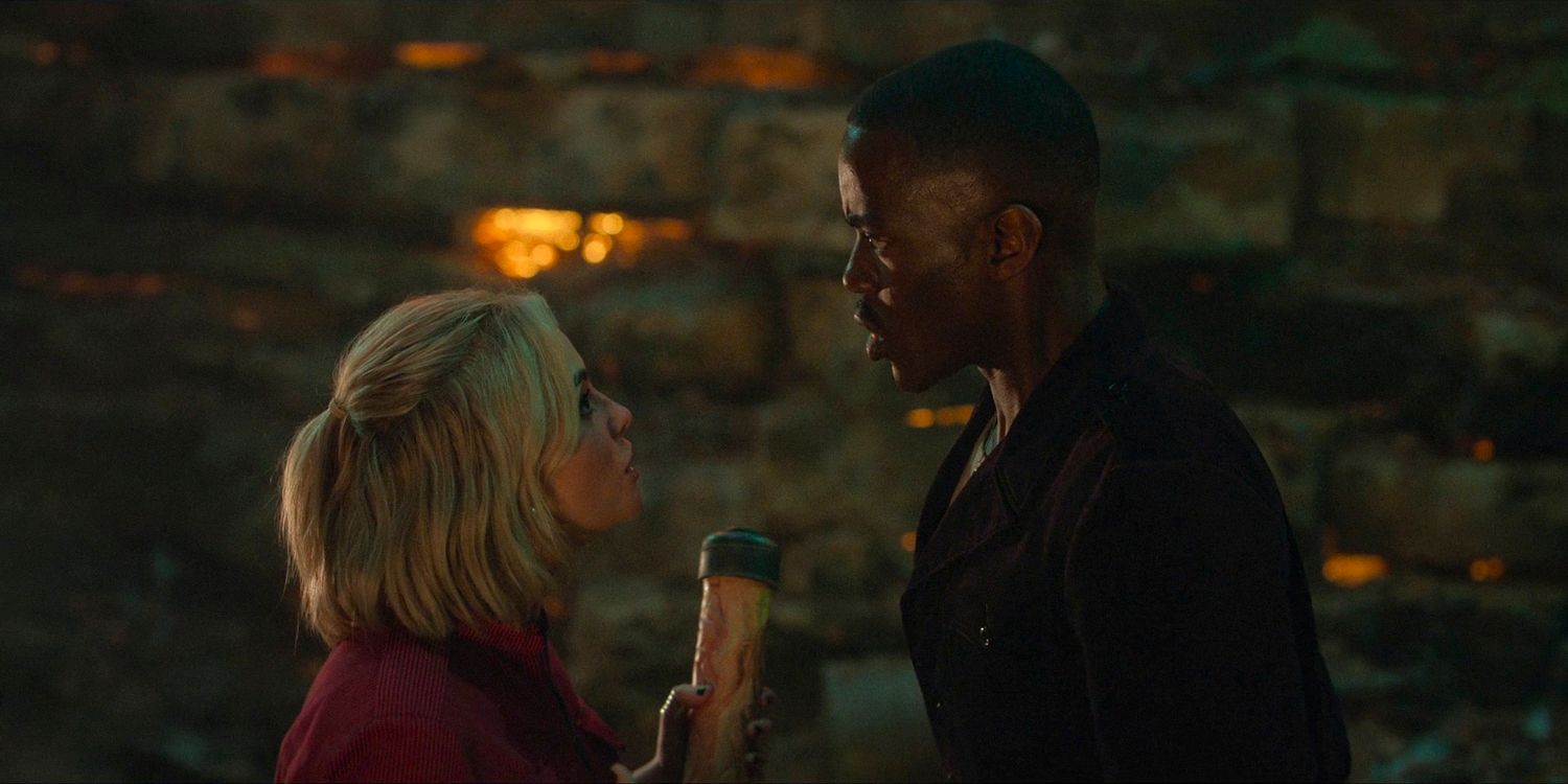 Ruby (Millie Gibson) and The Doctor (Ncuti Gatwa) look at each other with great concern in Doctor Who season 14 episode 3