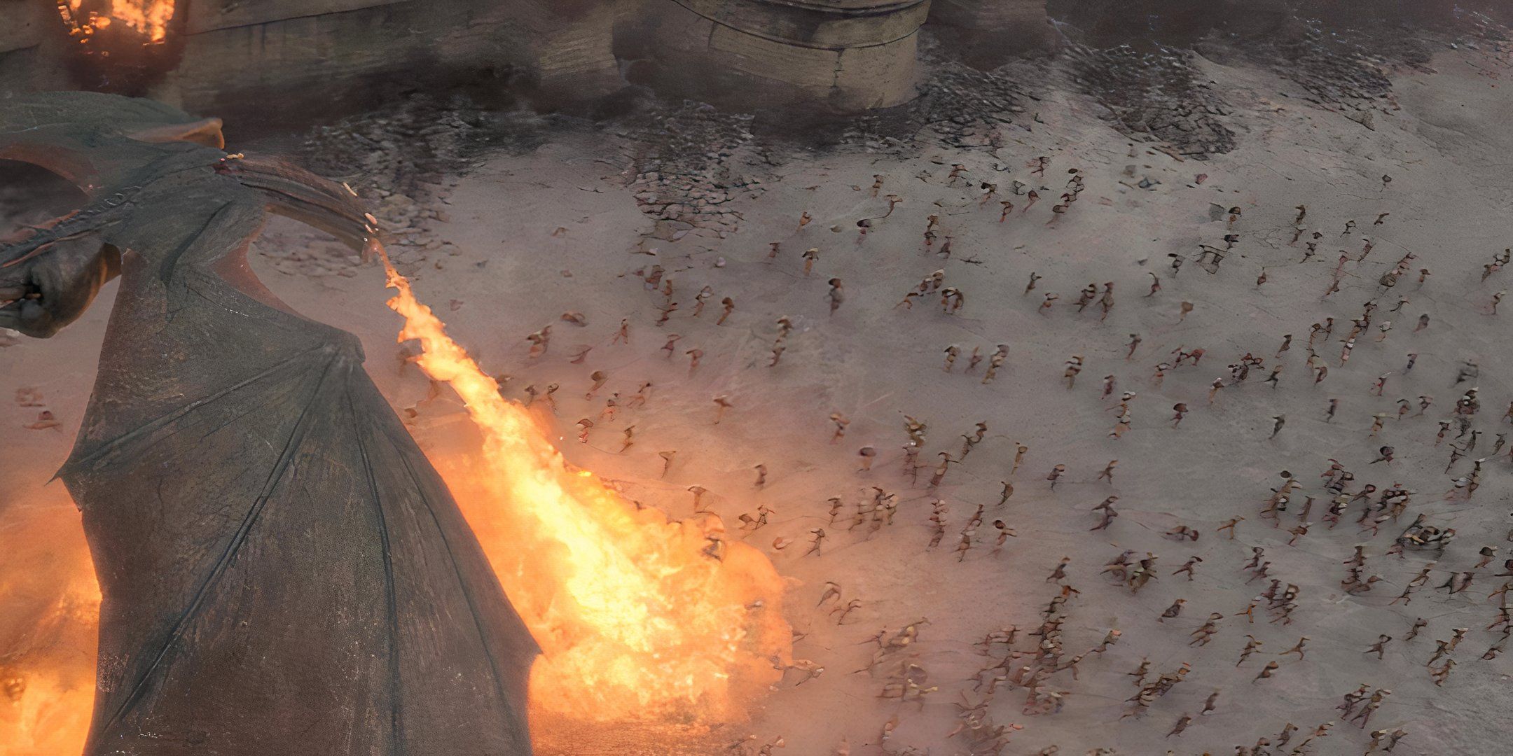 Drogon burning people in King's Landing in Game of Thrones season 8 episode 5