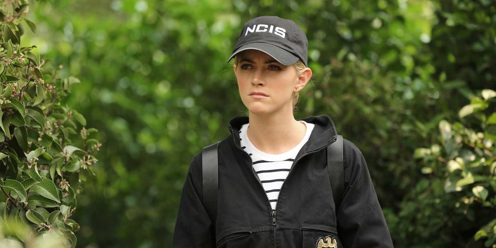 Emily Wickersham as Ellie Bishop staring intensely in NCIS